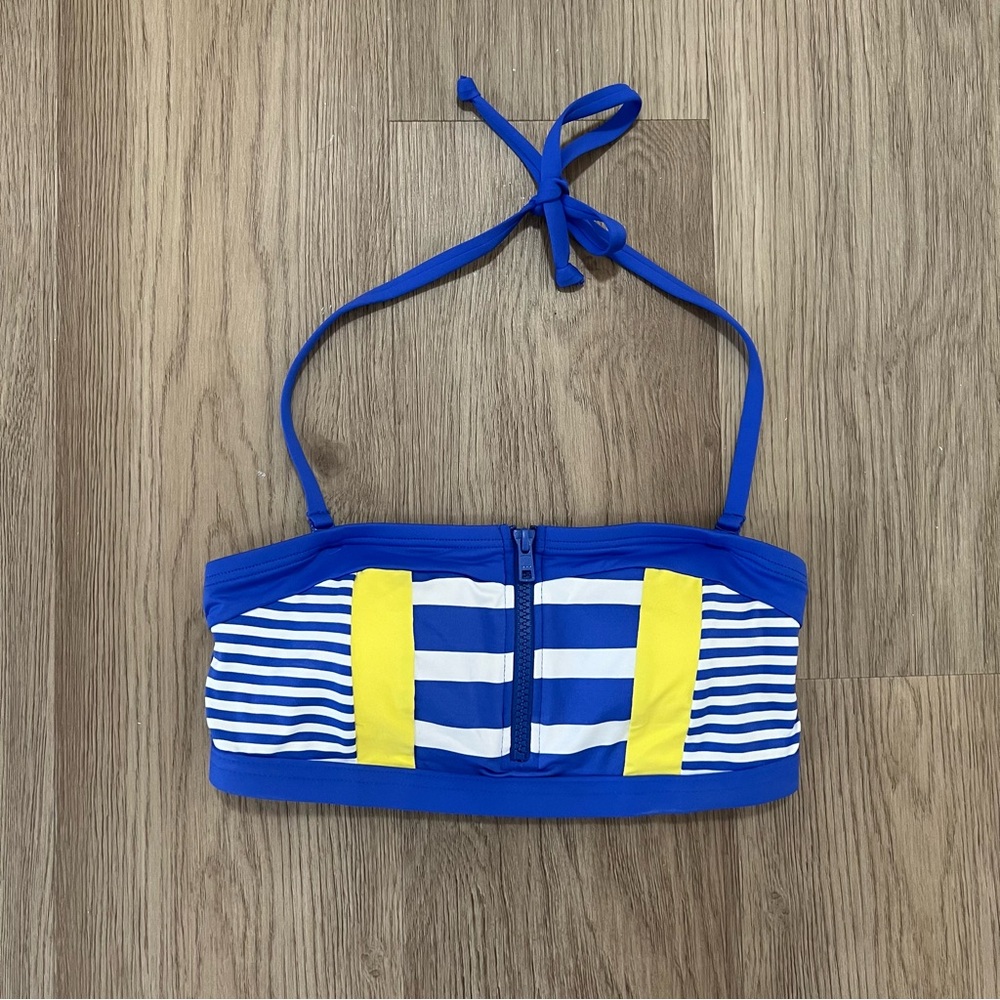 Lascana for Venus Blue and Yellow Striped Bikini Top - Size 2